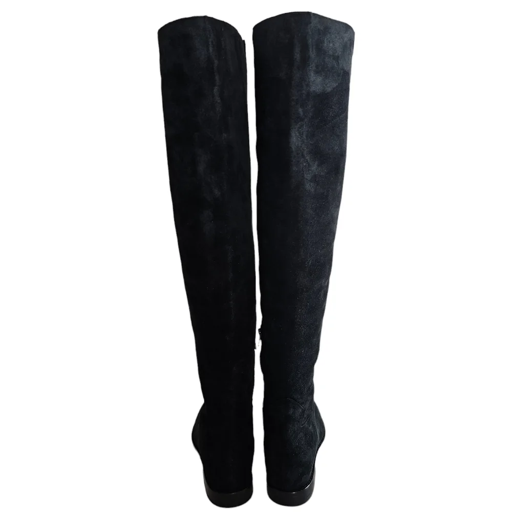 ASH Suede Jess‎ Tall Black Over The Knee Boots 5.5 New With Box